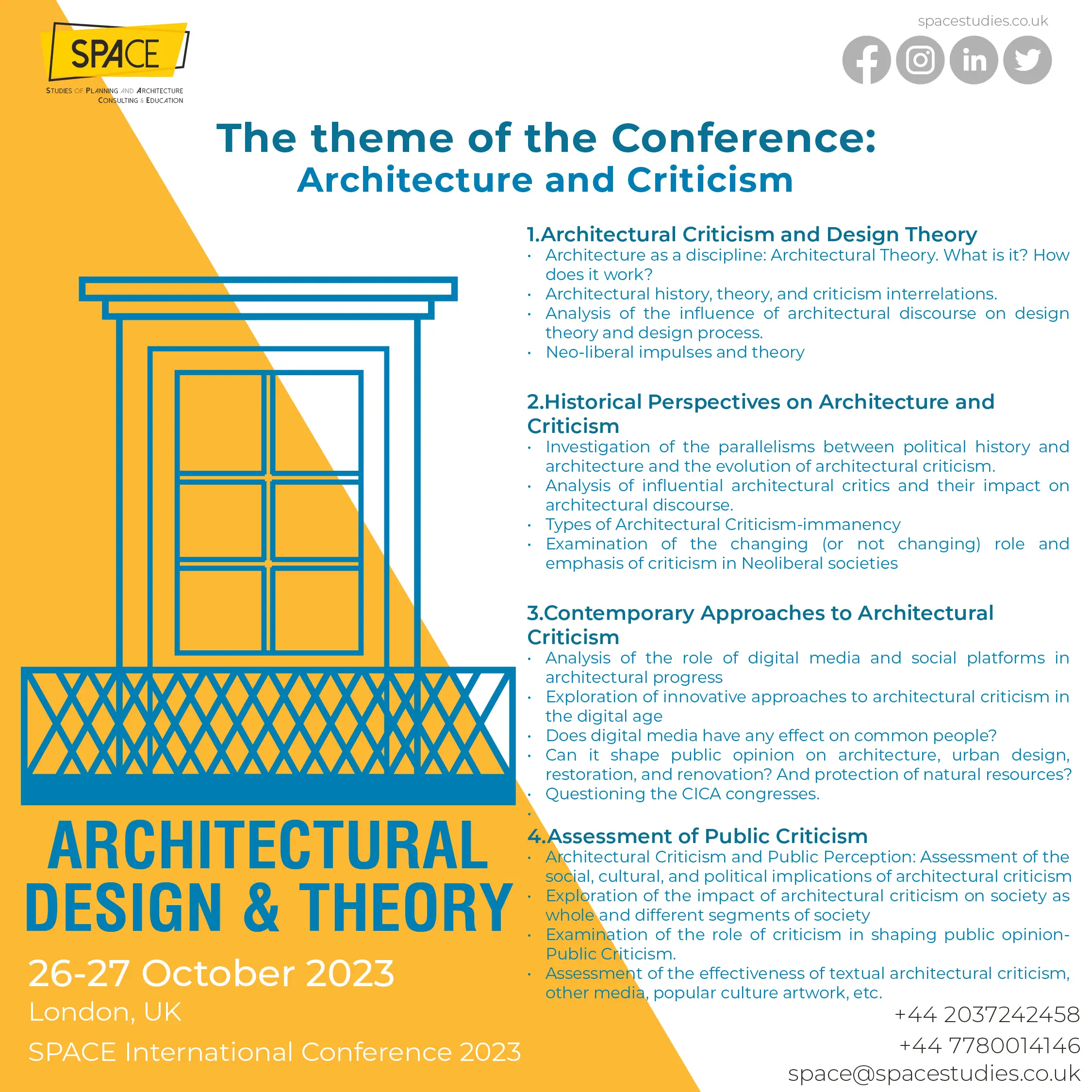 Call for Papers: SPACE International Conference 2023 on Architectural ...
